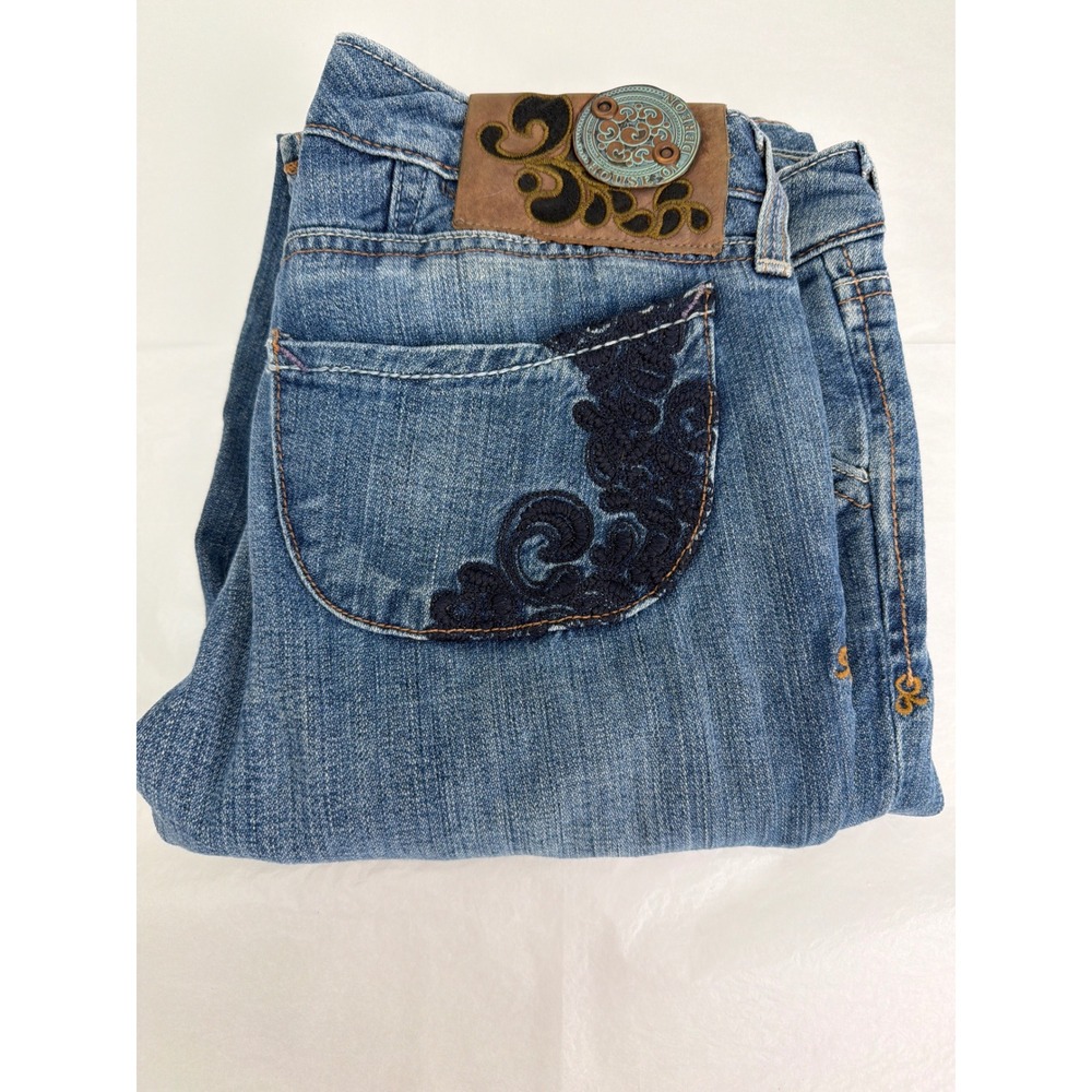 House of Dereon Vintage Y2K Low Rise Bootcut Jeans Women 28 Blue Beyoncé McBling